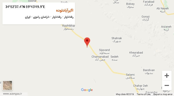 روستای اکبرآبادنوده بر روی نقشه