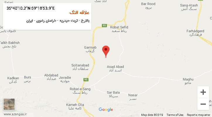 روستای علاقه النگ بر روی نقشه