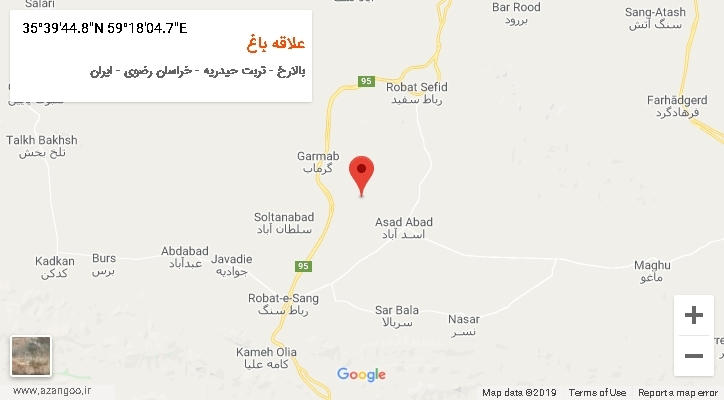 روستای علاقه باغ بر روی نقشه