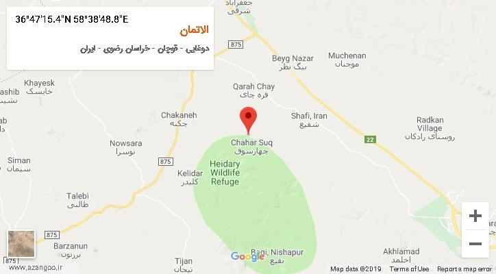 روستای الاتمان بر روی نقشه