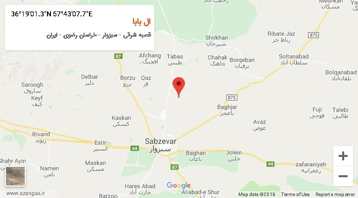 روستای ال بابا بر روی نقشه