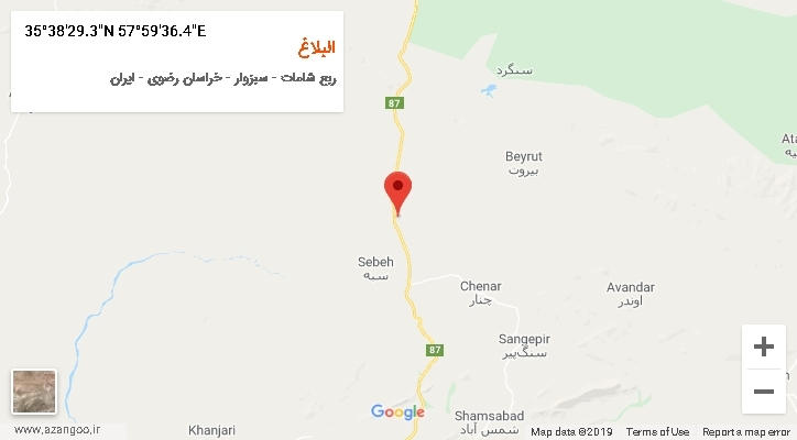 روستای البلاغ بر روی نقشه