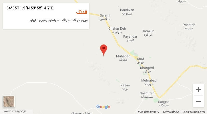 روستای الدنگ بر روی نقشه