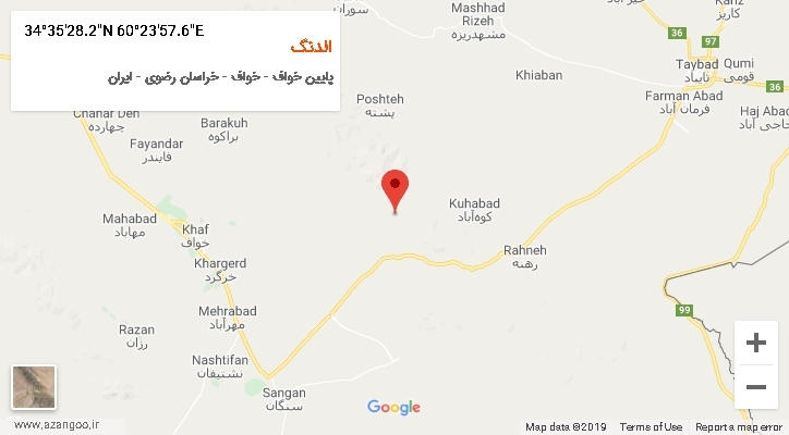 روستای الدنگ بر روی نقشه