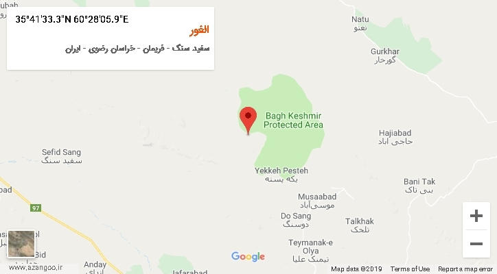 روستای الغور بر روی نقشه