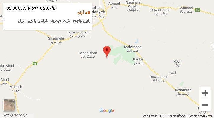 روستای اله آباد بر روی نقشه