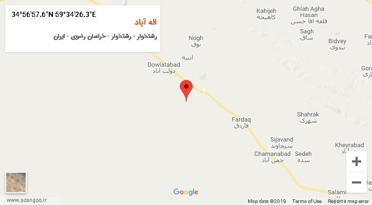 روستای اله آباد بر روی نقشه