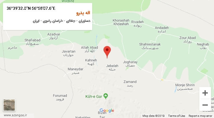 روستای اله بدرو بر روی نقشه