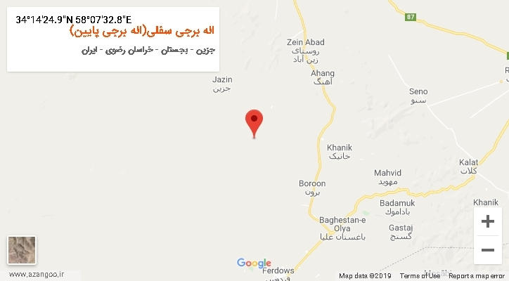 روستای اله برجی سفلی(اله برجی پایین) بر روی نقشه