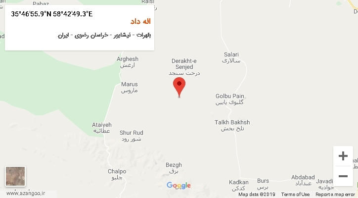 روستای اله داد بر روی نقشه
