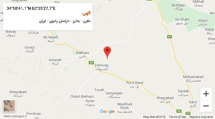 روستای الهی بر روی نقشه