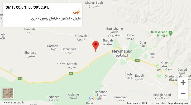 روستای الهی بر روی نقشه