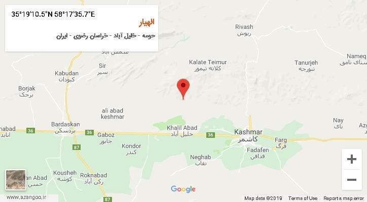 روستای الهیار بر روی نقشه