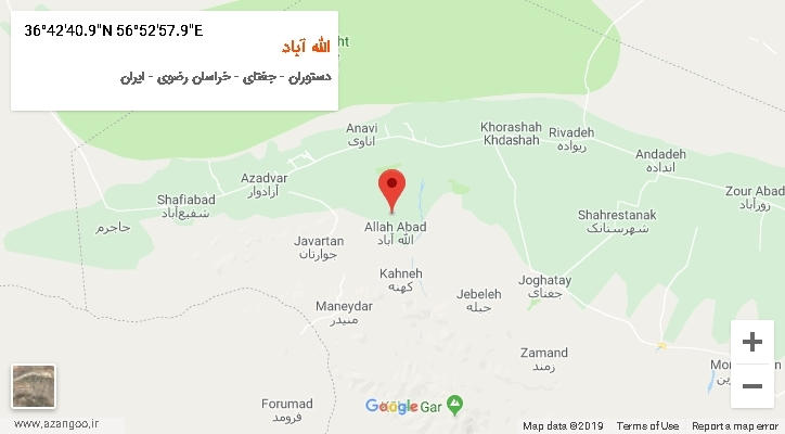 روستای الله آباد بر روی نقشه