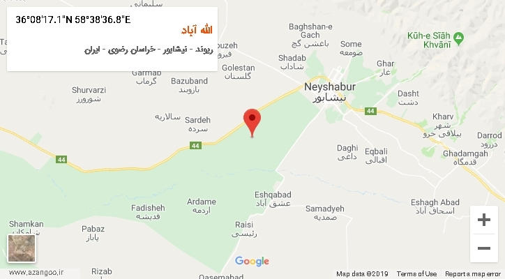 روستای الله آباد بر روی نقشه