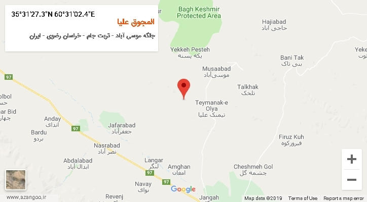 روستای المجوق علیا بر روی نقشه