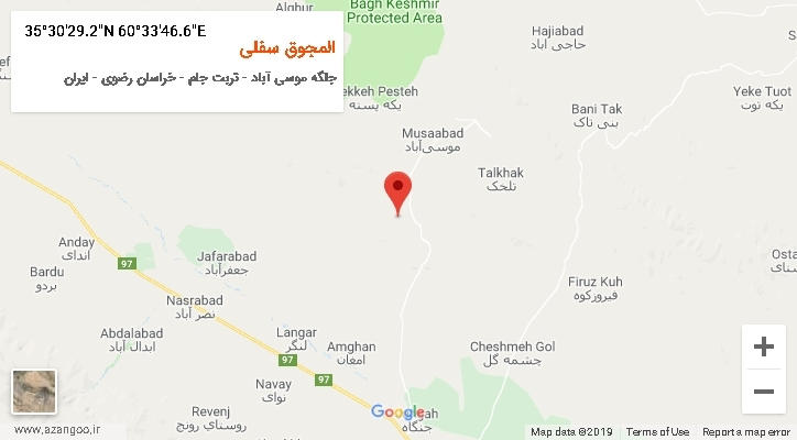روستای المجوق سفلی بر روی نقشه