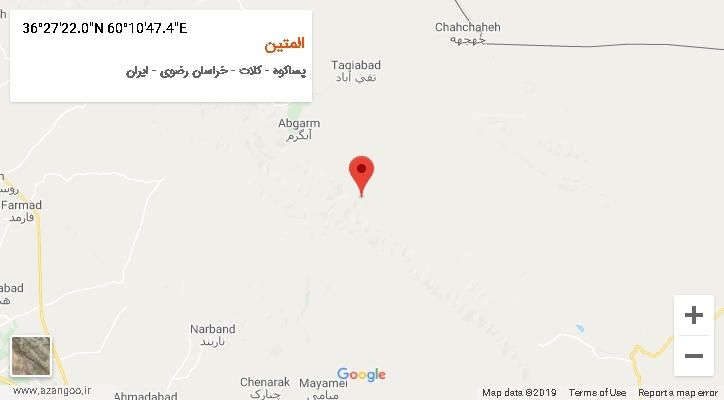 روستای المتین بر روی نقشه
