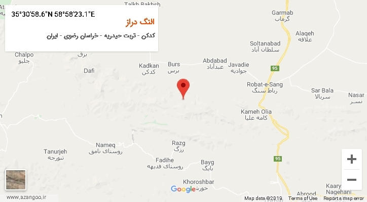 روستای النگ دراز بر روی نقشه