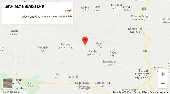 روستای الودر بر روی نقشه