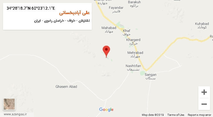 روستای علی آبادبخسانی بر روی نقشه