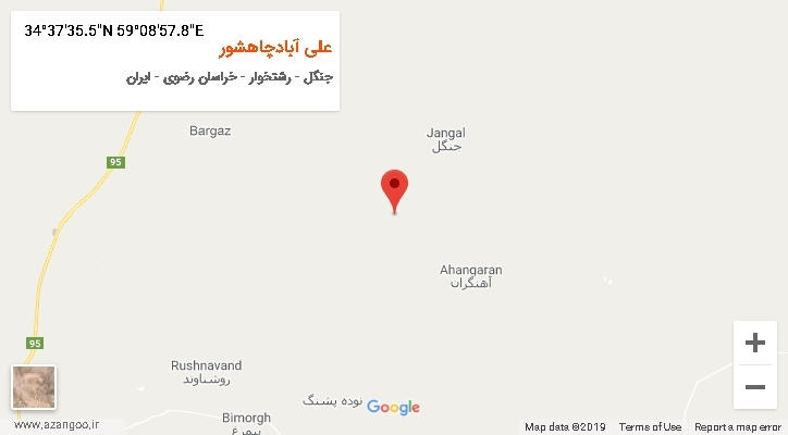 روستای علی آبادچاهشور بر روی نقشه