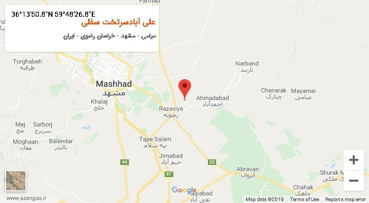 روستای علی آبادسرتخت سفلی بر روی نقشه