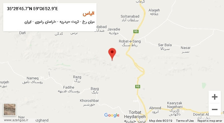 روستای الیاس بر روی نقشه