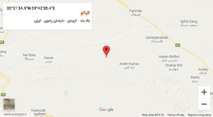 روستای الیاتو بر روی نقشه