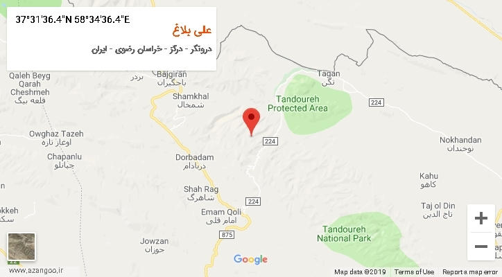 روستای علی بلاغ بر روی نقشه