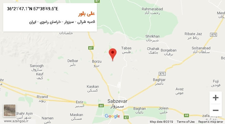 روستای علی بلور بر روی نقشه