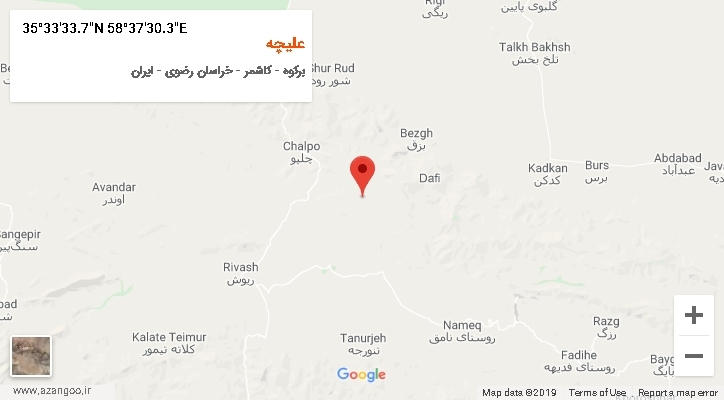 روستای علیچه بر روی نقشه