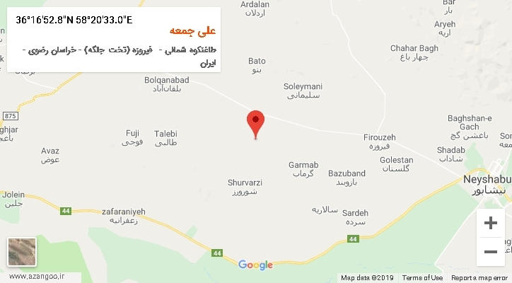 روستای علی جمعه بر روی نقشه