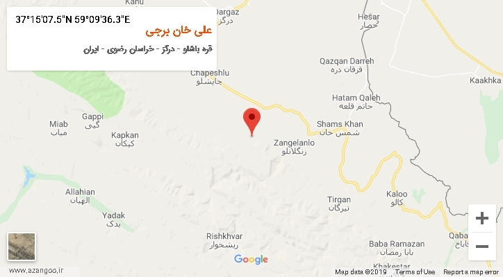 روستای علی خان برجی بر روی نقشه