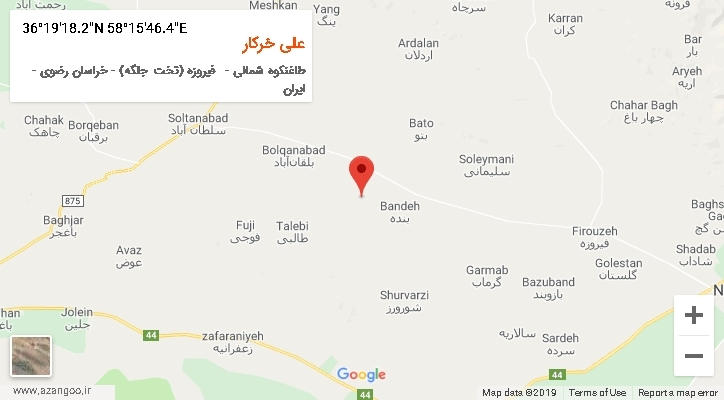 روستای علی خرکار بر روی نقشه