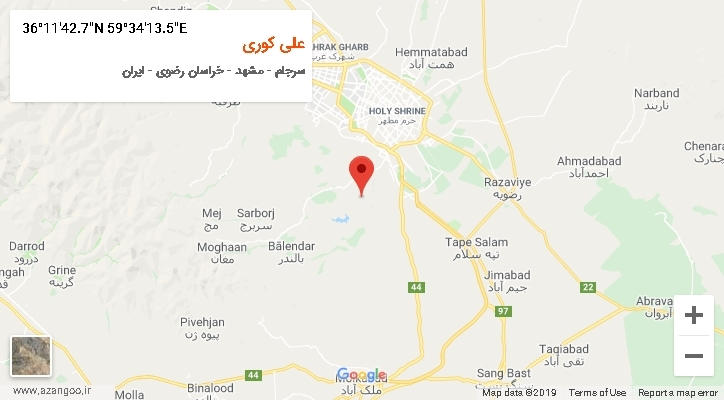 روستای علی کوری بر روی نقشه