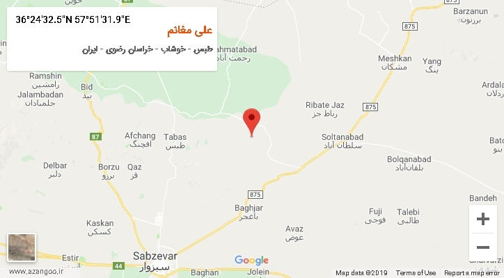 روستای علی مغانم بر روی نقشه