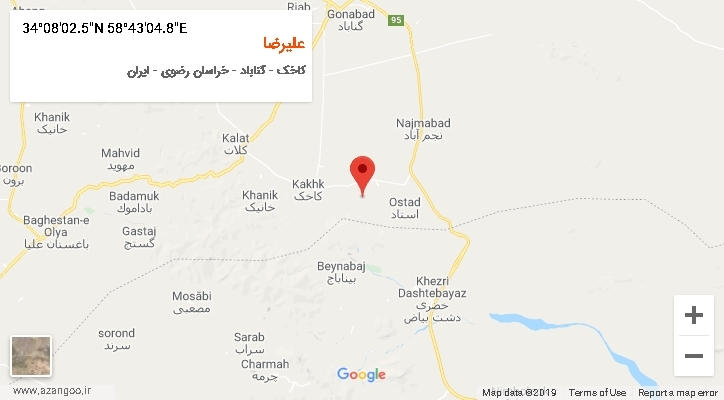 روستای علیرضا بر روی نقشه