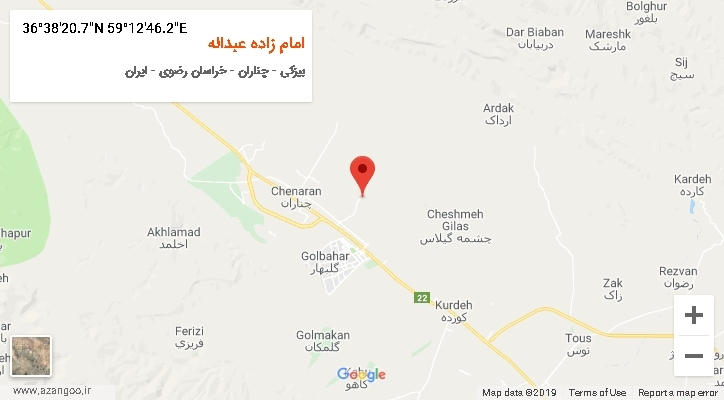 روستای امام زاده عبداله بر روی نقشه