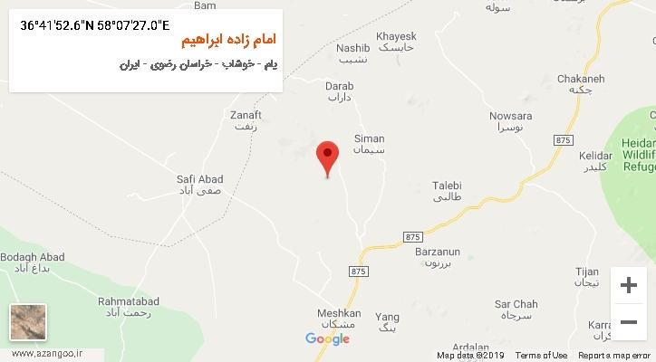 روستای امام زاده ابراهیم بر روی نقشه