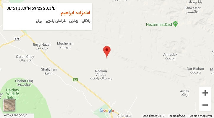 روستای امامزاده ابراهیم بر روی نقشه