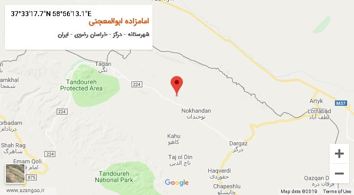 روستای امامزاده ابوالمعجنی بر روی نقشه