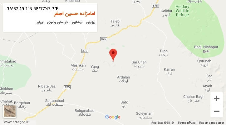 روستای امامزاده حسین اصغر بر روی نقشه