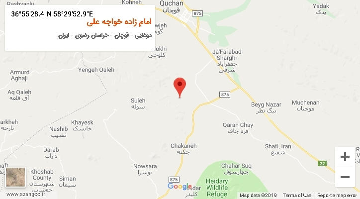 روستای امام زاده خواجه علی بر روی نقشه