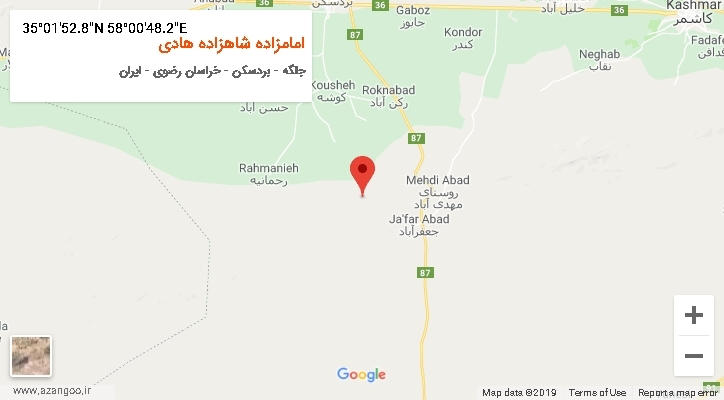 روستای امامزاده شاهزاده هادی بر روی نقشه