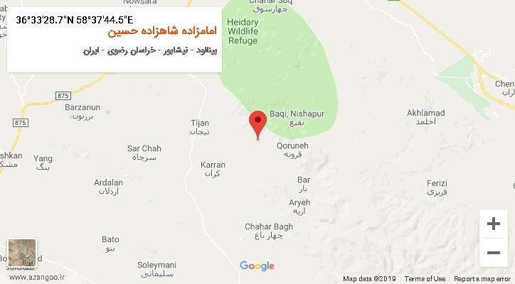 روستای امامزاده شاهزاده حسین بر روی نقشه