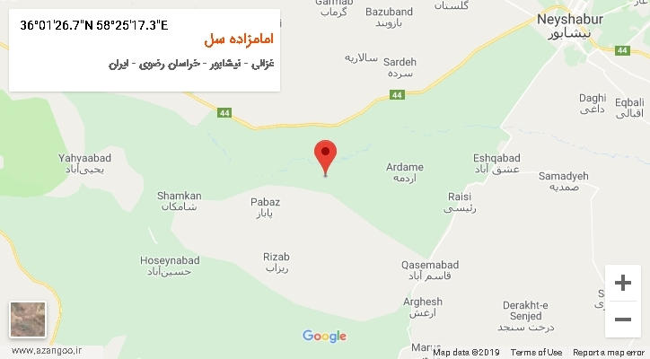 روستای امامزاده سل بر روی نقشه