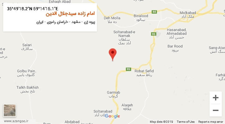 روستای امام زاده سیدجلال الدین بر روی نقشه