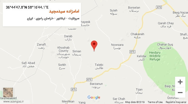 روستای امامزاده سیدمجید بر روی نقشه