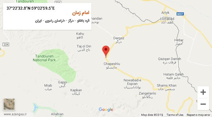 روستای امام زمان بر روی نقشه